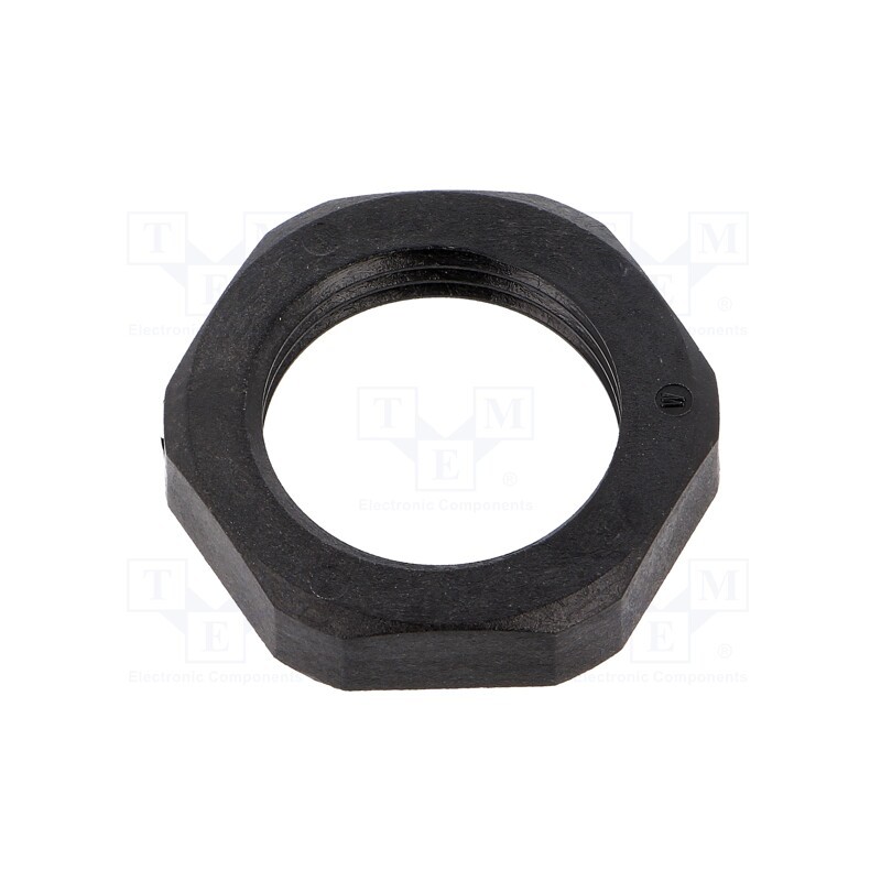 20 pcs : 1.262.2001.50 - Nut, M20, polyamide, Thk: 6mm, Spanner: 27mm, black, -40÷100°C