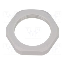 20 pcs : 1.262.2100.11 - Nut, PG21, polyamide, Thk: 7mm, Spanner: 36mm, grey, -40÷100°C