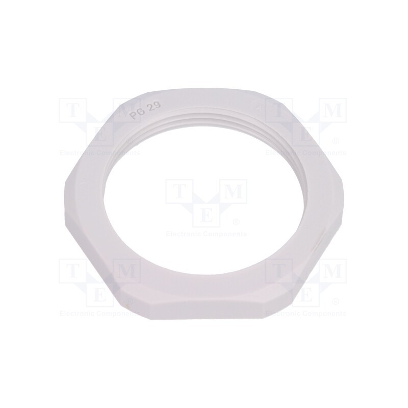 20 pcs : 1.262.2900.11 - Nut, PG29, polyamide, Thk: 7mm, Spanner: 46mm, grey, -40÷100°C