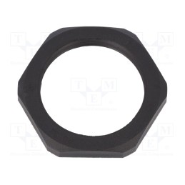 20 pcs : 1.262.3601.11 - Nut, PG36, polyamide, Thk: 8mm, Spanner: 60mm, black, -40÷100°C