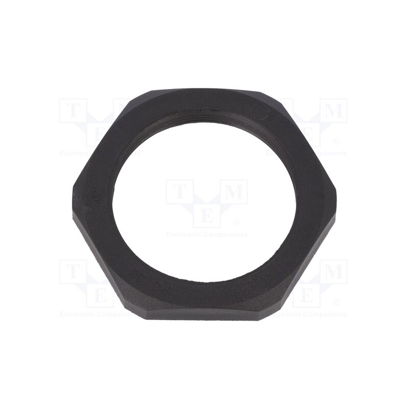 20 pcs : 1.262.3601.11 - Nut, PG36, polyamide, Thk: 8mm, Spanner: 60mm, black, -40÷100°C