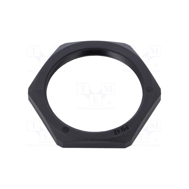 20 pcs : 1.262.4201.11 - Nut, PG42, polyamide, Thk: 8mm, Spanner: 65mm, black, -40÷100°C