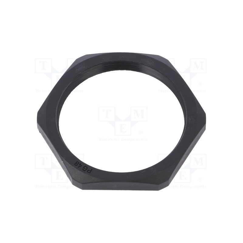 20 pcs : 1.262.4801.11 - Nut, PG48, polyamide, Thk: 8mm, Spanner: 70mm, black, -40÷100°C