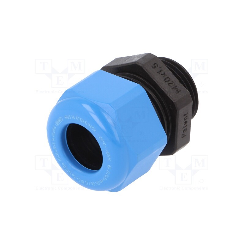 10 pcs : 1.292.2017.50 - Cable gland, M20, 1.5, IP68, polyamide, black-blue