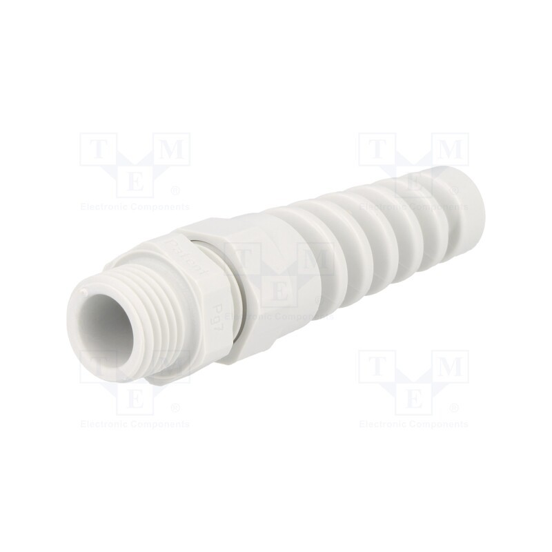 10 pcs : 1.293.0700.14 - Cable gland, with strain relief, PG7, IP68, polyamide, grey