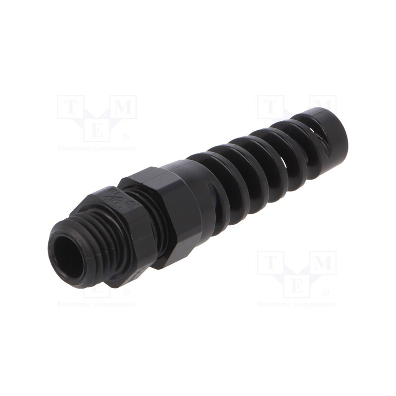10 pcs : 1.293.1201.51 - Cable gland, with strain relief, M12, 1.5, IP68, polyamide, black
