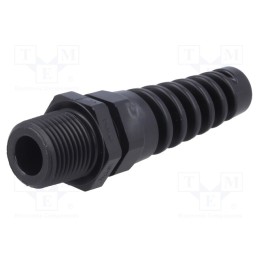 10 pcs : 1.293.3801.70 - Cable gland, with strain relief, NPT3/8', IP68, polyamide, black