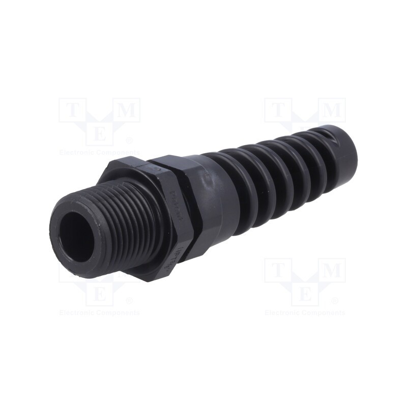 10 pcs : 1.293.3801.70 - Cable gland, with strain relief, NPT3/8', IP68, polyamide, black