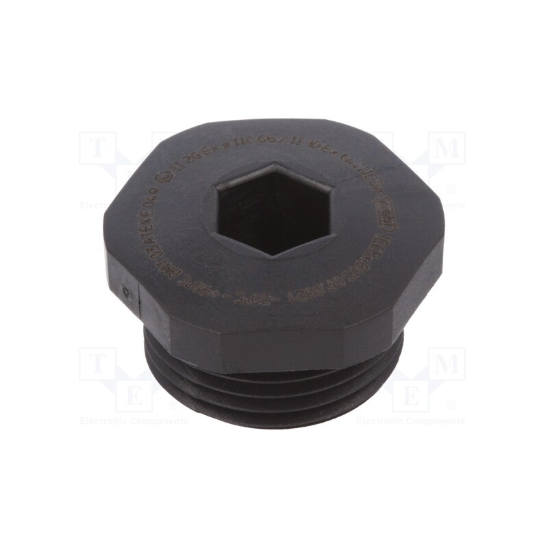 10 pcs : 1.297.2001.50 - Stopper, M20, 1.5, IP68, polyamide, black, Thread: metric, -20÷90°C