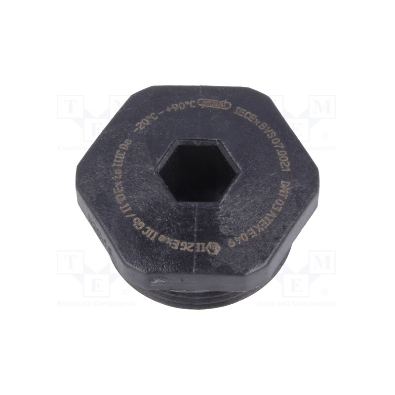 10 pcs : 1.297.2101.11 - Stopper, PG21, IP68, polyamide, black, V-Ex, Thread: PG, -20÷90°C