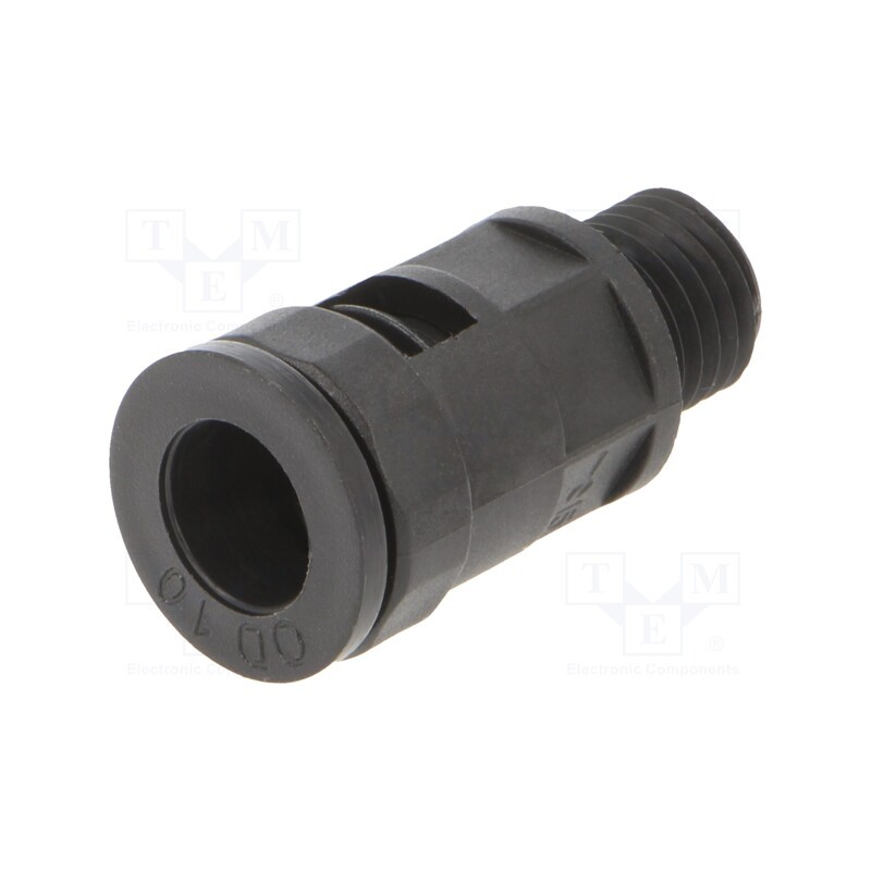 10 pcs : 1.533.1201.50 - Straight terminal connector, Thread: metric,outside, polyamide