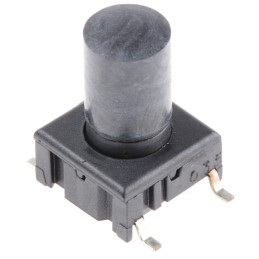 1 pcs - IP67 Black Button Tactile Switch, SPST 50 mA @ 24 V dc 9.9mm PCB