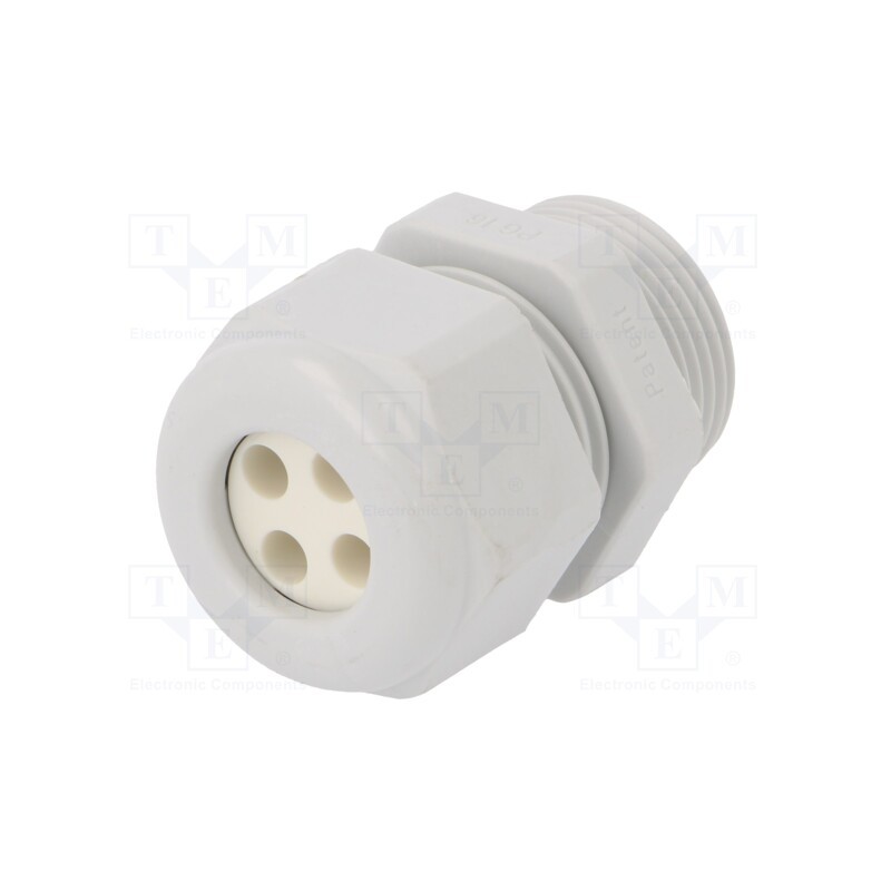 10 pcs : 1.597.1602.00 - Cable gland, multi-hole, PG16, IP65, polyamide, grey, Holes no: 4
