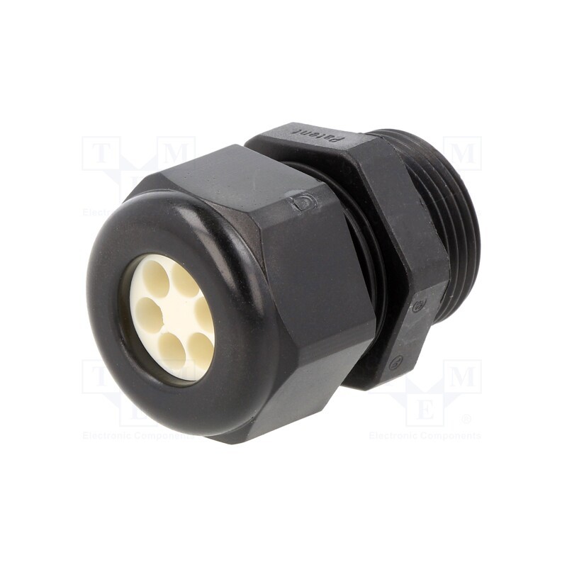 10 pcs : 1.597.1604.01 - Cable gland, multi-hole, PG16, IP65, polyamide, black, Holes no: 4