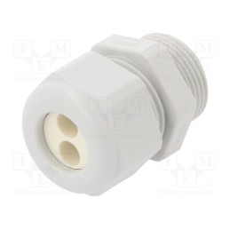 10 pcs : 1.597.1605.00 - Cable gland, multi-hole, PG16, IP65, polyamide, grey, Holes no: 6