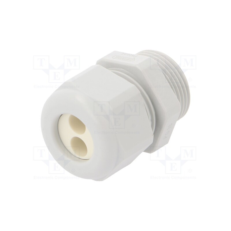 10 pcs : 1.597.1605.00 - Cable gland, multi-hole, PG16, IP65, polyamide, grey, Holes no: 6