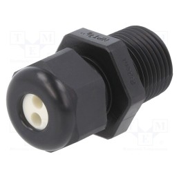 10 pcs : 1.597.3801.71 - Cable gland, multi-hole, NPT3/8', IP65, polyamide, black, 3mm