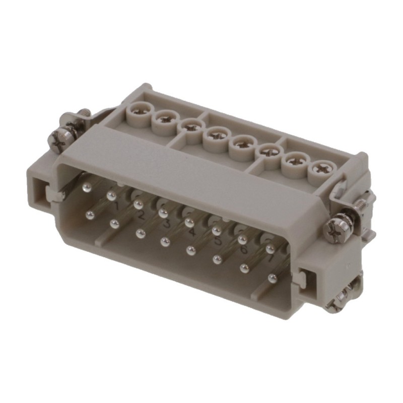 1 pcs - Molex Heavy Duty Power Connector Module, 16A, Male, 93601 Series, 16 Contacts