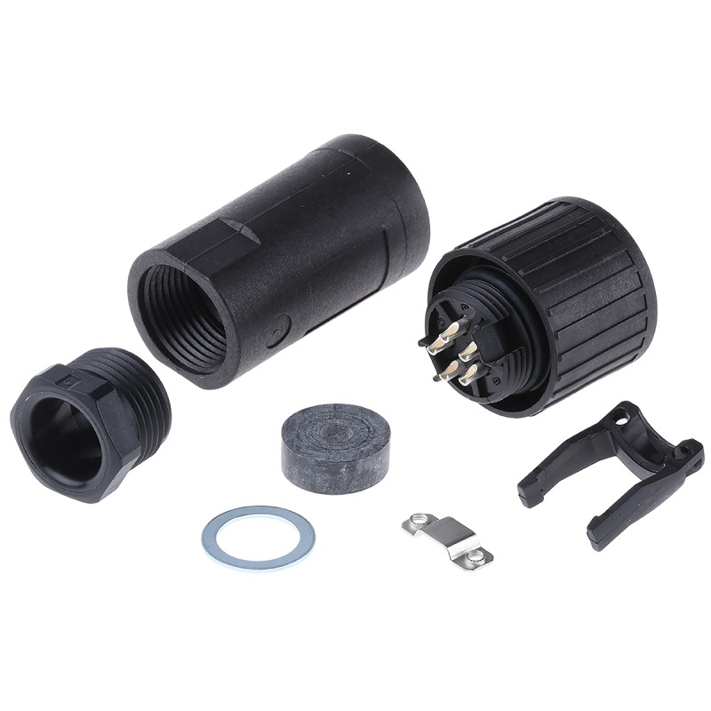 1 pcs - Hirschmann 5 Way Cable Mount MIL Spec Circular Connector Receptacle, Socket Contacts,Shell Size 14, Screw Coupling,