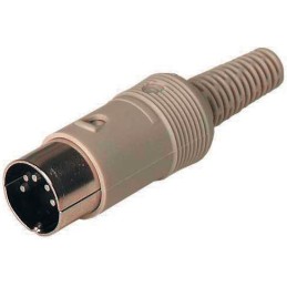 1 pcs - Hirschmann, MAS 6 Pole Miniature Din Plug, DIN 45322, 4A, 34 V ac/dc IP30, Male, Cable Mount