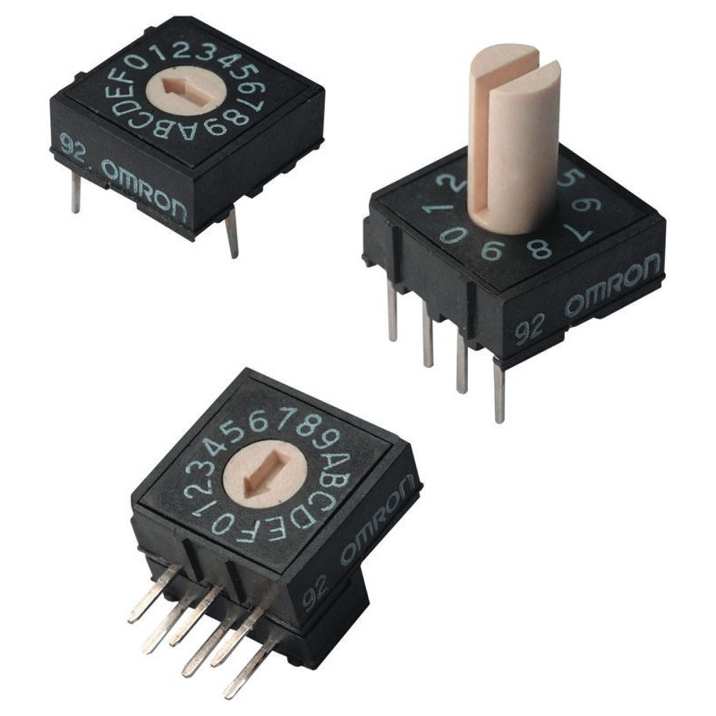 1 pcs - Omron 10 Way Through Hole DIP Switch, Rotary Shaft Actuator