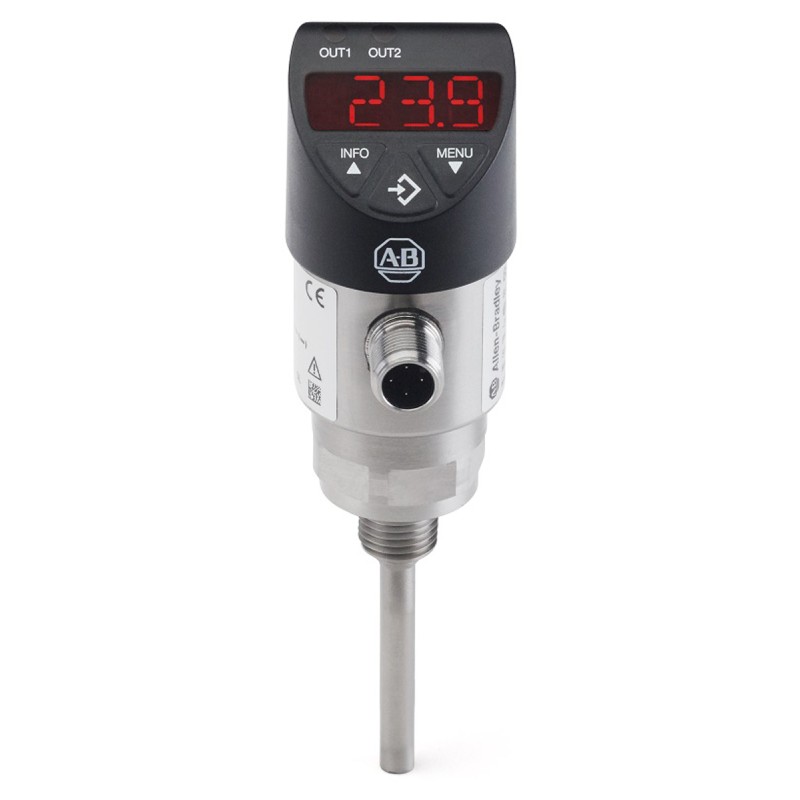 1 pcs - Allen Bradley PT1000 RTD Sensor, 6mm Dia, 100mm Long, NPT 1/4, Class A +80°C Max