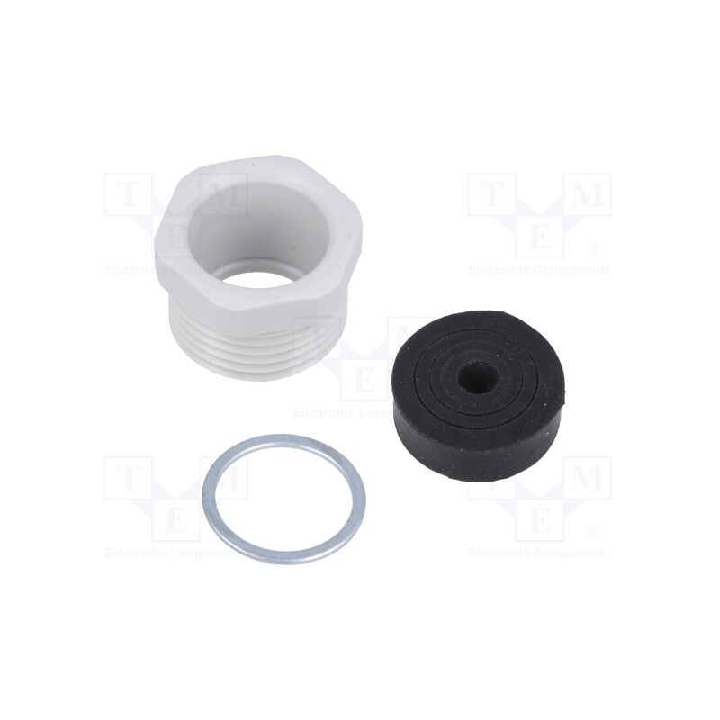 10 pcs : AG M20R - Half gland, M20, 1.5, polyamide, grey