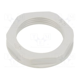 50 pcs : ARC 21 - Nut, PG21, polyamide, light grey, Thread: PG