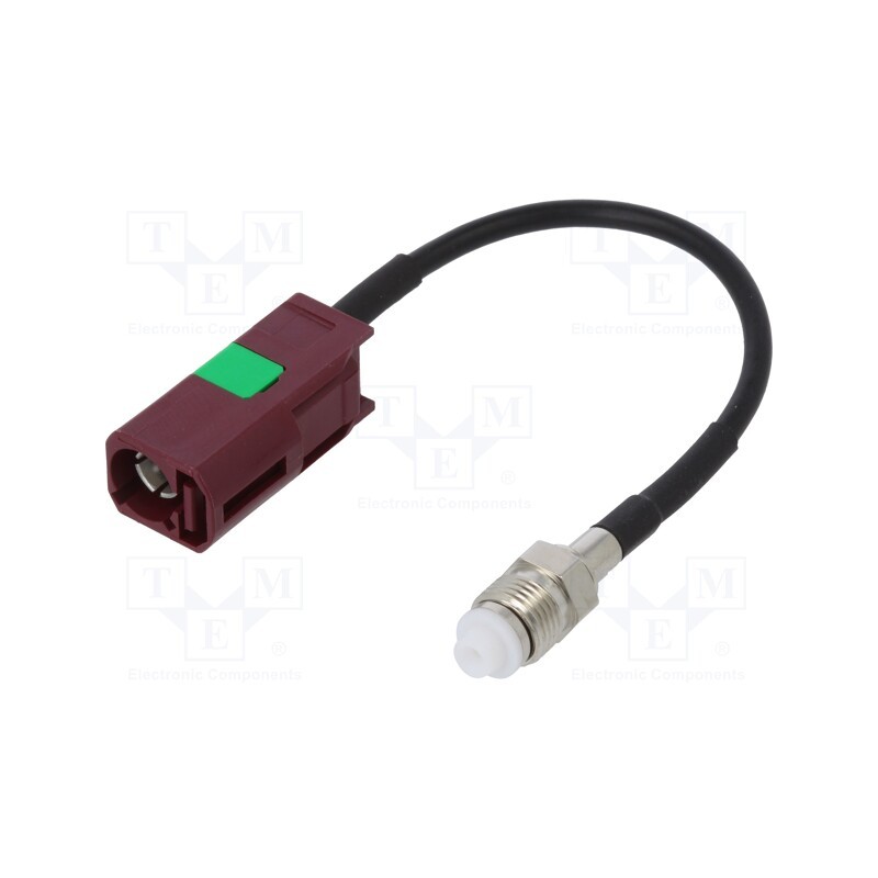 10 pcs : - Cable, 100mm, Fakra female,FME female, straight