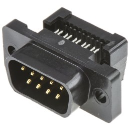 1 pcs - TE Connectivity Amplimite HDF-20 9 Way Right Angle Cable Mount D-sub Connector Plug, 2.77mm Pitch