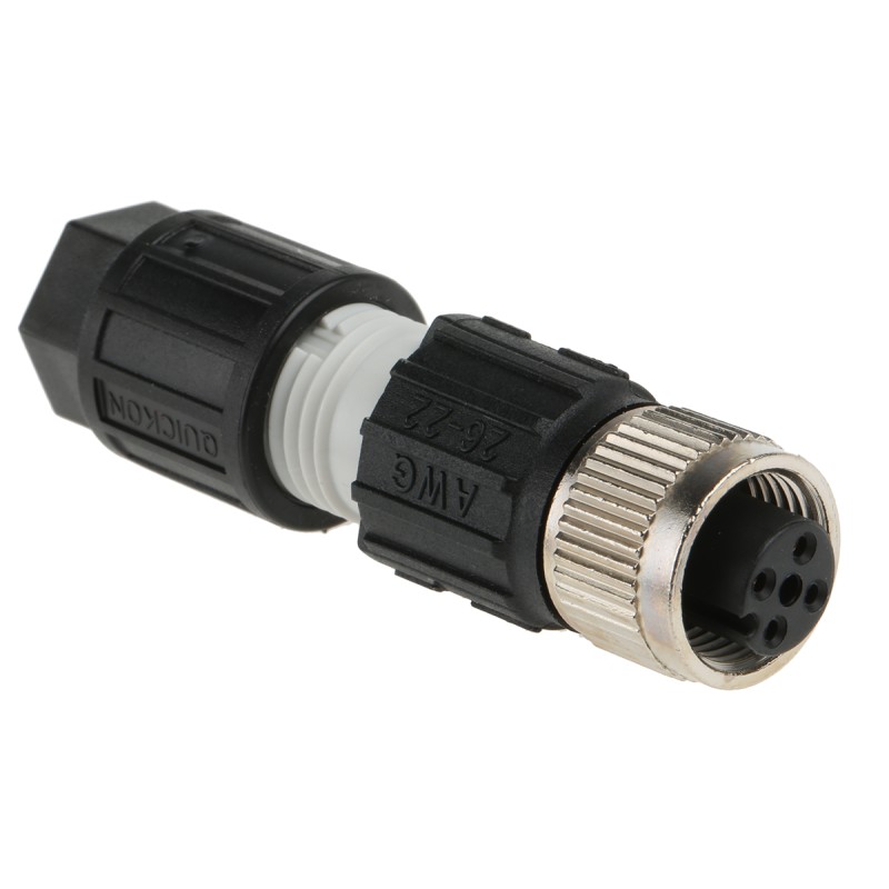 1 pcs - Phoenix Contact Circular Connector, 4 Contacts, Cable Mount, M12 Connector, Plug, Female, IP67, SACC Series