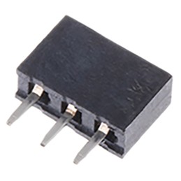 200 pcs - HARWIN Straight Through Hole Mount PCB Socket, 3-Contact, 1-Row, 2mm Pitch, Solder Termination