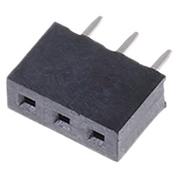 200 pcs - HARWIN Straight Through Hole Mount PCB Socket, 3-Contact, 1-Row, 2mm Pitch, Solder Termination
