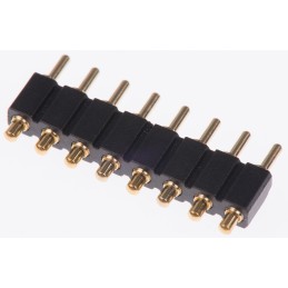 1 pcs - Preci-Dip Straight Through Hole Spring Loaded Connector, 8 Contact(s), 2.54mm Pitch, 1 Row(s), Shrouded