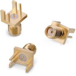 1 pcs - Wurth Elektronik WR-SMA Series, jack Edge Mount SMA Connector, Solder Termination, Straight Body