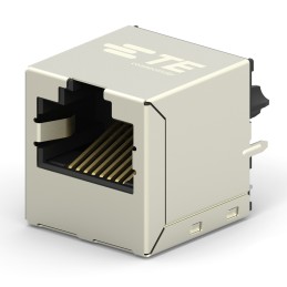 1 pcs - TE Connectivity 2301995 Series Female RJ45 Connector, PCB Mount, Cat6, Nickel Plated Brass Shield