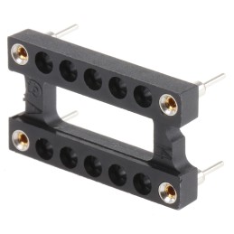 10 pcs - Aries Electronics 15.24mm Pitch 14 Way DIL Oscillator IC Socket