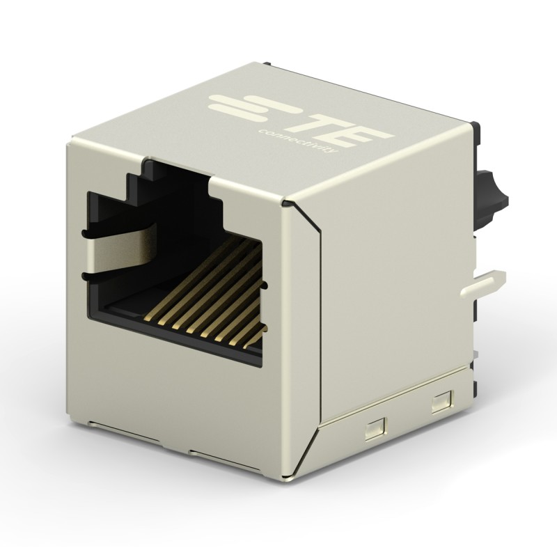 1 pcs - TE Connectivity 2301995 Series Female RJ45 Connector, PCB Mount, Cat6, Nickel Plated Brass Shield