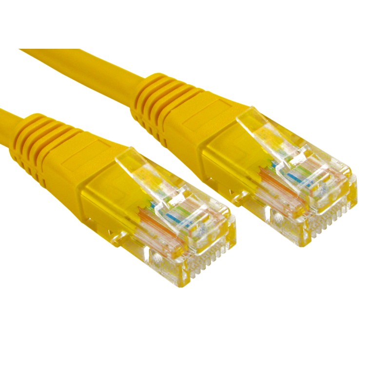 1 pcs - RS PRO Cat6 Male RJ45 to Male RJ45 Ethernet Cable, U/UTP, Yellow PVC Sheath, 2m
