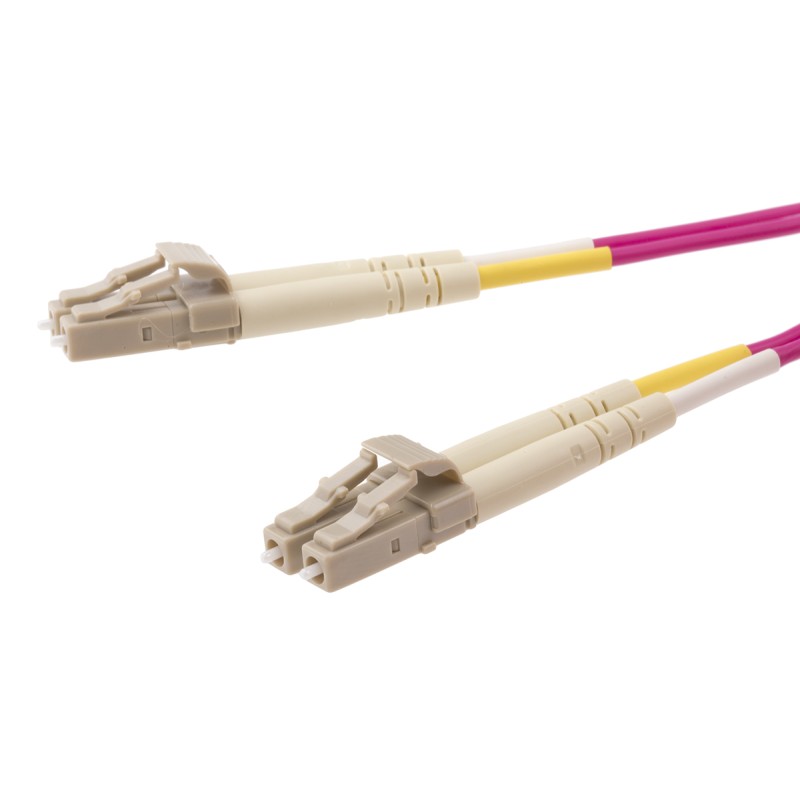 1 pcs - RS PRO LC to LC Duplex Multi Mode OM4 Fibre Optic Cable, 900μm, Violet, 1m