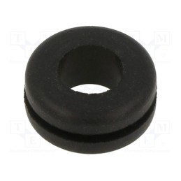 50 pcs : 742 - Grommet, Ømount.hole: 11.1mm, Øhole: 7.92mm, rubber, black