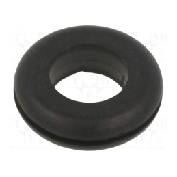 10 pcs : 750 - Grommet, Ømount.hole: 20.62mm, Øhole: 14.27mm, rubber