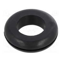 10 pcs : 757 - Grommet, Ømount.hole: 31.75mm, Øhole: 22.23mm, rubber