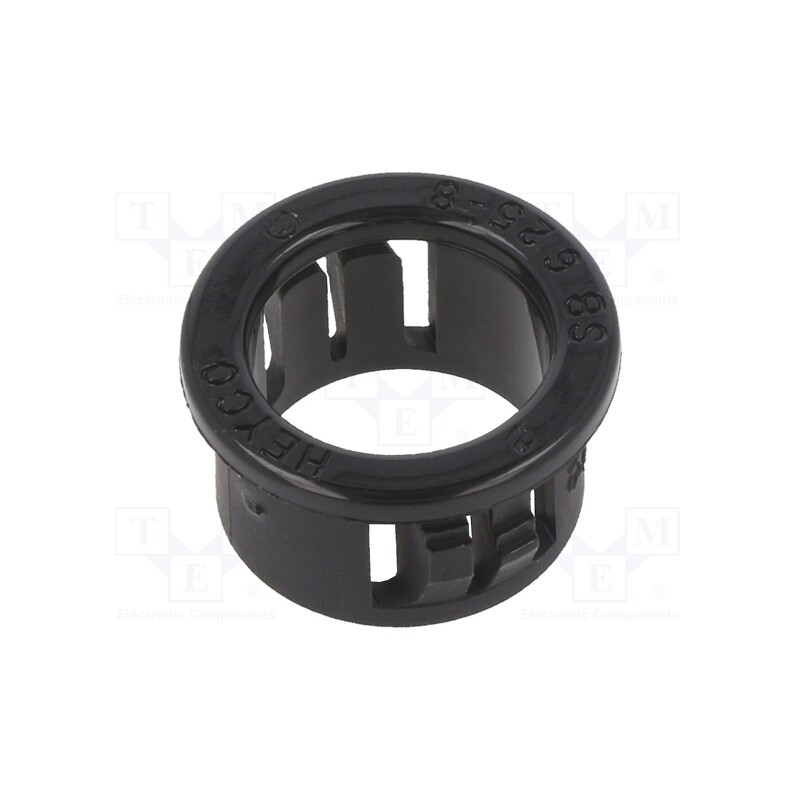50 pcs : 8476 - Grommet, Ømount.hole: 15.9mm, Øhole: 12.7mm, polyamide, black