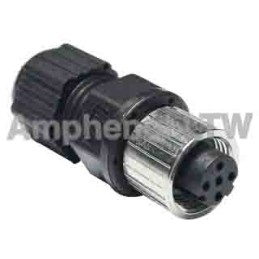 1 pcs - Amphenol Industrial Circular Connector, 5 Contacts, Cable Mount, M12 Connector, Socket, Female, IP68, M Series