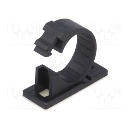 20 pcs : 12JR-S - Screw down self-adhesive holder, 17mm, polyamide, black, UL94V-2
