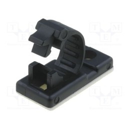 20 pcs : 6J-S - Screw down self-adhesive holder, 7.5mm, polyamide, black