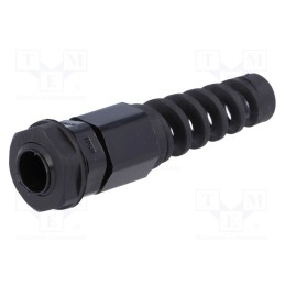 10 pcs : AG-12SR - Cable gland, with strain relief, M12, 1.25, IP68, polyamide, black