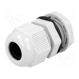 10 pcs : AG-16GY1 - Cable gland, with long thread, M16, 1.5, IP68, polyamide, grey