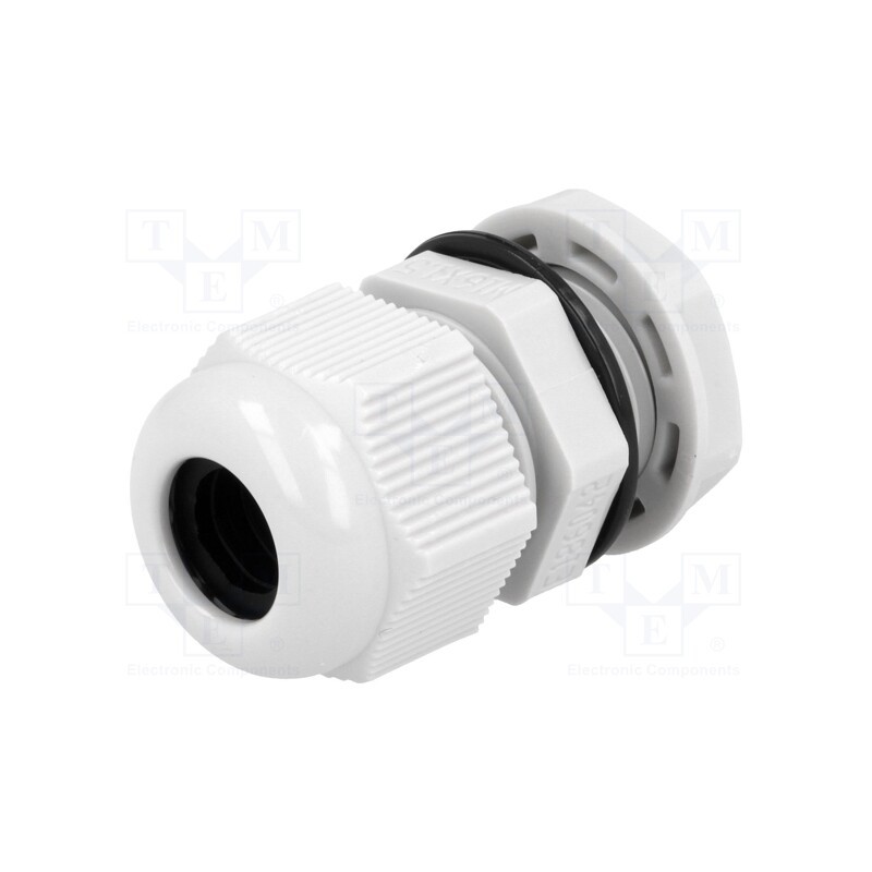10 pcs : AG-16GY1 - Cable gland, with long thread, M16, 1.5, IP68, polyamide, grey